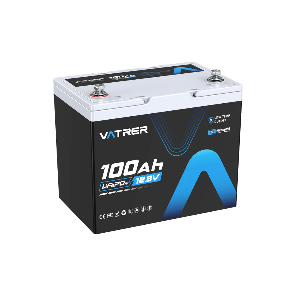 Vatrer 12V 100Ah Group 24 LiFePO4バッテリー｜低温対応・100A BMS搭載 JP - 10 PACK