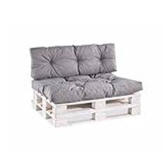Pallkudde pallkuddar PPI (set (sittdyna 120 x 80 ryggstöd, 120 x 40), grå)