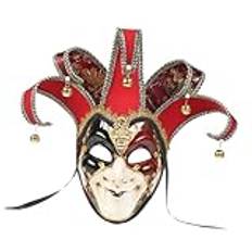 BESTYASH 1 St clownmask för vuxna halloween mask Kostym festmask grön mask teater mask vintage maskerad masker mardi cosplay mask clown mask maskerad mask clown studentbal smink Italien röd