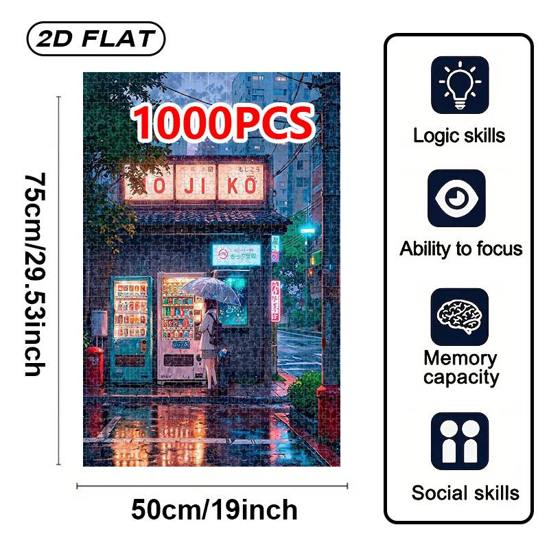 Rainy Autumn Morning Theme 1000pcs Colorful Jigsaw Puzzle For Adults - 20x30in Vibrant Artwork, Pieces, Relaxing Game, Great Gift For Birthday, Holiday And Home Decor