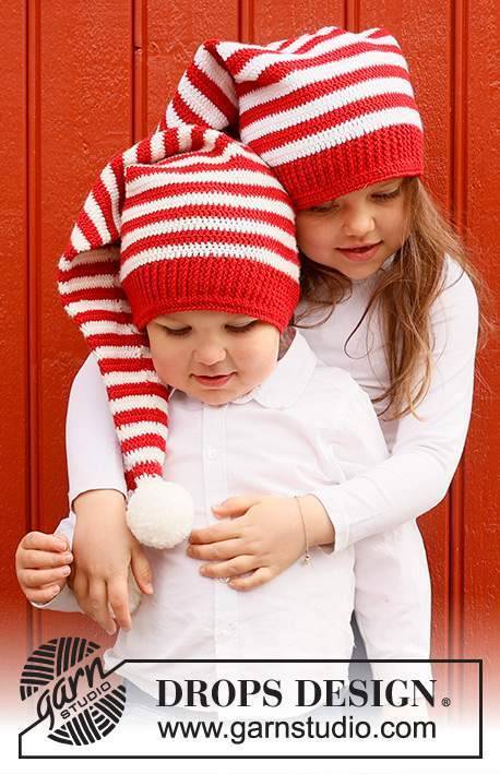 44-23 Santa's Helpers by DROPS Design DOWNLOAD OPSKRIFTEN HER Hæklet nissehue / lang hue til børn i DROPS BabyMerino. Arbejdet hækles nedefra og op i striber. Tema: Jul. Pinde og tilbehør lægges i kurven separat. Se alle opskrifter fra DROPS her. Se alle juleopskrifter her. ..