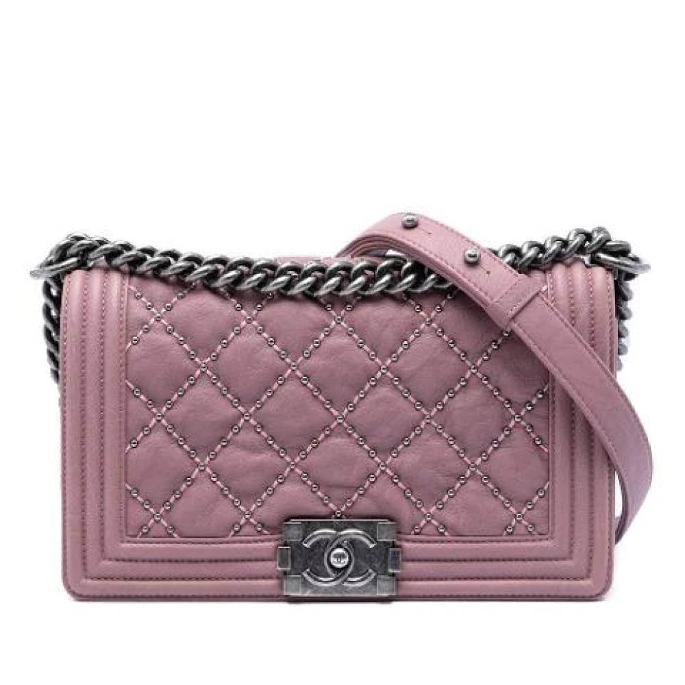 Chanel Vintage Pre-owned Boy Bag - Vintage - unisex - Lyserød - ONE SIZE - Uld