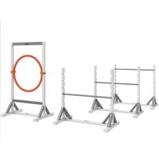 Agility Set Hundar 4-delad Agility Utrustning för hundträning Hinder Set med höjdjusterbara hinder Däck Träningstillbehör Koordi