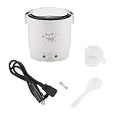 USB Riskokare Bärbar Mini Riskokare Matångare 12V 100W 1L Non-stick Beläggning Elektrisk Matvärmare Lämplig för Hem och Bil, Dubbelt Säkerhetsspänne (WHITE)