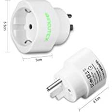 Incutex 2 x USA reseadapter US resekontakt EU USA adapter travel plugg usa typ B uttagsadapter USA Kanada, vit