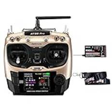 Radiolink AT9S Pro RC radiosändare och mottagare 10/12 kanaler 2,4 GHz R9DS fjärrkontroll lång räckvidd för FPV Racing Drönare/Quad/Flygplan och mer (läge 2 vänster hand)