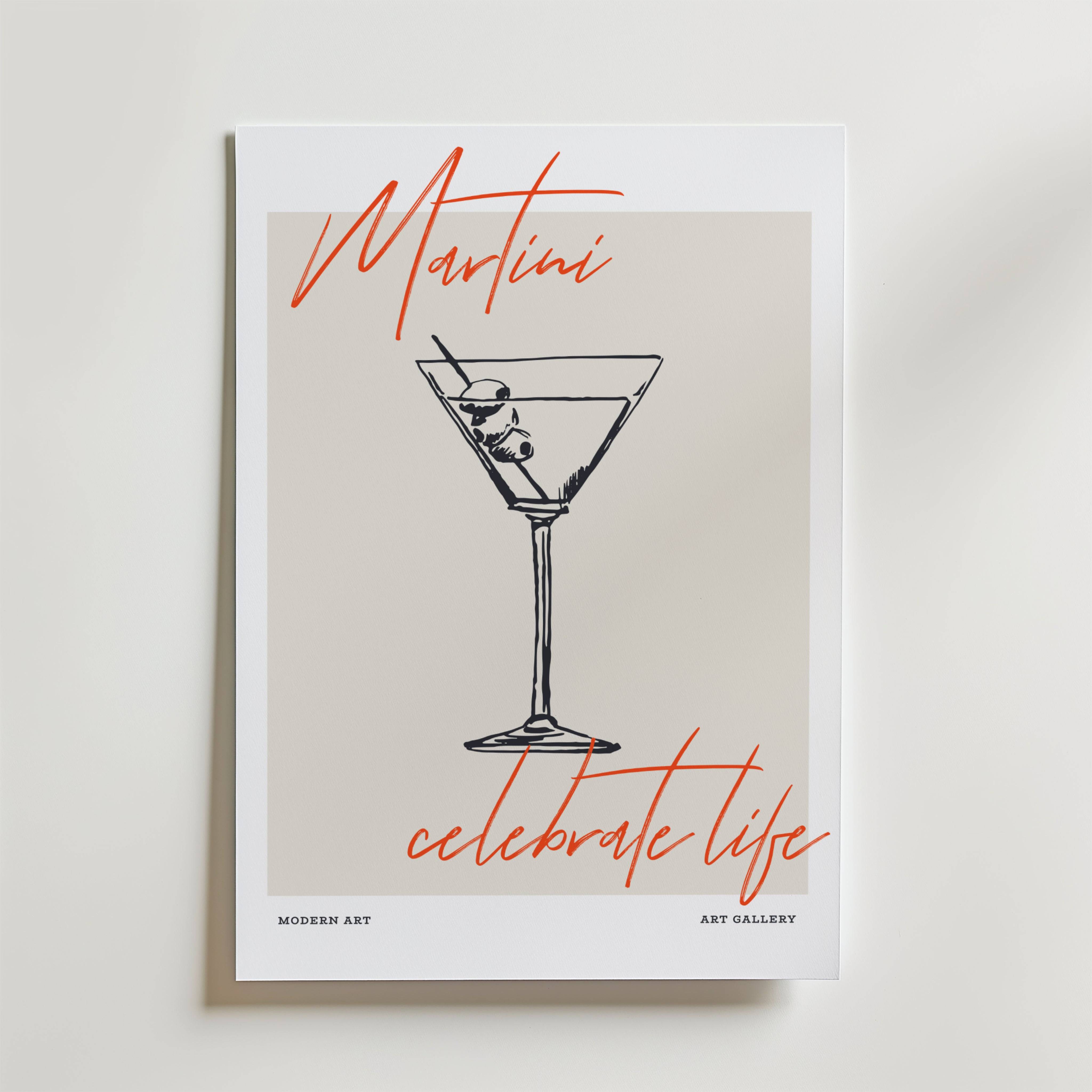 Martini Celebrate Life Poster - Fine Art Poster 40x50 cm