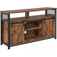 TV Bänk / Skänk Med Skåp Rustik Skjutdörrar 135 x 40 x 76 cm Vintage Brun