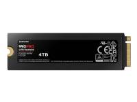 (ComputerSalg) Samsung 990 PRO MZ-V9P4T0GW - SSD - krypterat - 4 TB - inbyggd - M.2 2280 - PCIe 4.0 x4 (NVMe) - 256 bitars AES - TCG Opal Encryption 2.0 - integrerad kylfläns