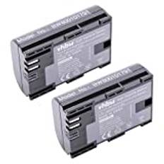 2 x vhbw Li-Ion batteri (7,4 V) 1 300 mAh med infochip för Canon EOS 5D Mark II, EOS 5D Mark III, EOS 6D, EOS 7D, EOS 60D, EOS 70D som Canon LP-E6.