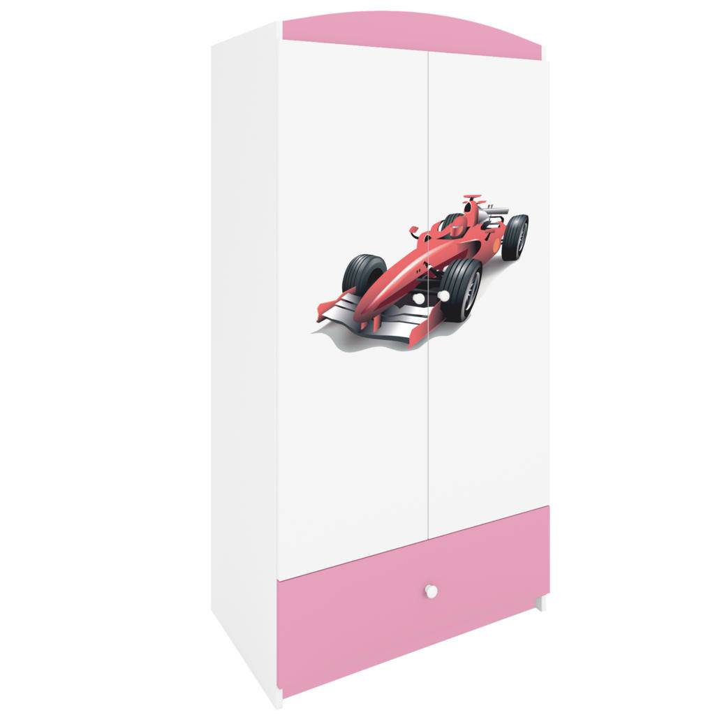 BARNKLÄDSKÅP Formel 1 - Ljusrosa