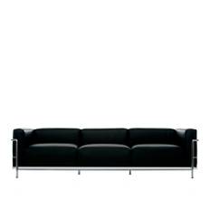 Cassina - LC3 3-Seater Sofa Chrome Frame, Polyester Padded, Naturale 08 13Z305 - Sofaer - Charlotte Perriand,Le Corbusier,Pierre Jeanneret - Sort