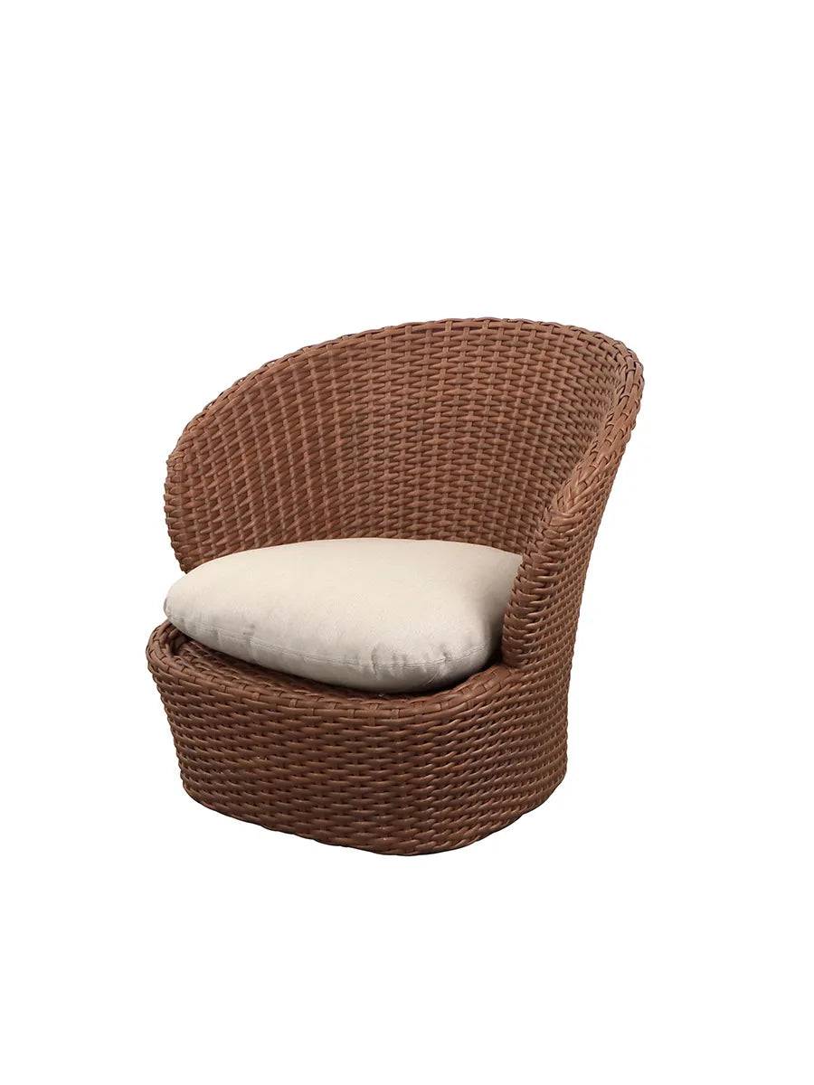 Coast Loungestol med. Swivel, umber brown fra Cane-line Sand, Cane-line Natté - Jacobsen Plus