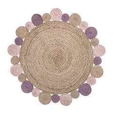 Jute Tæppe Med Rosa Cirkler