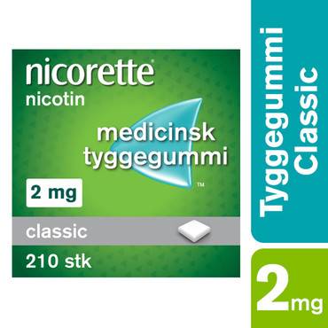 Nicorette Tyggegummi Classic 2 mg. - 210 stk