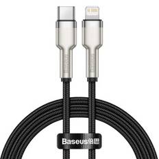 iPhone USB-C - Lightning Cafule Metal Data Strømforsyningskabel 20W 1m - sort