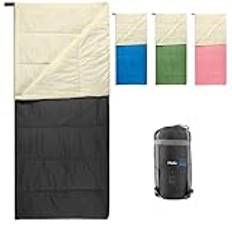 Sovsäck utomhus, Ohuhu liten förpackningsstorlek och ultralätt (860 g) sommar, bärbar, lätt, vattentät filt sovsäck med kompressionspåse för camping, backpacking, vandring, resor, svart