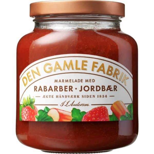 Den Gamle Fabrik Jordbær/Rabarbermarmelade 380g