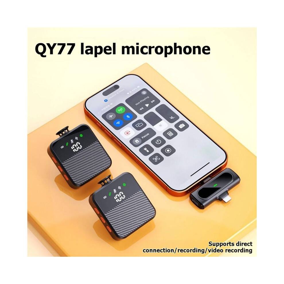 Wireless Lavalier Microphone 2in1 Wireless Lavalier Microphone for USB C Android Lapel Mic for Vlog Video.