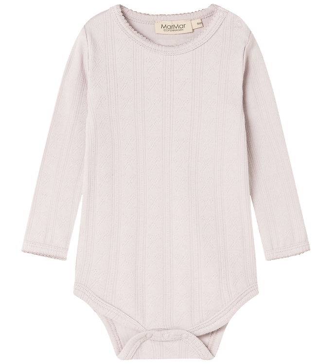 MarMar Body l/ä - Modal/Pointelle - Benedictus - Violet Dust - MarMar - 1 år (80) - Body L/Ä