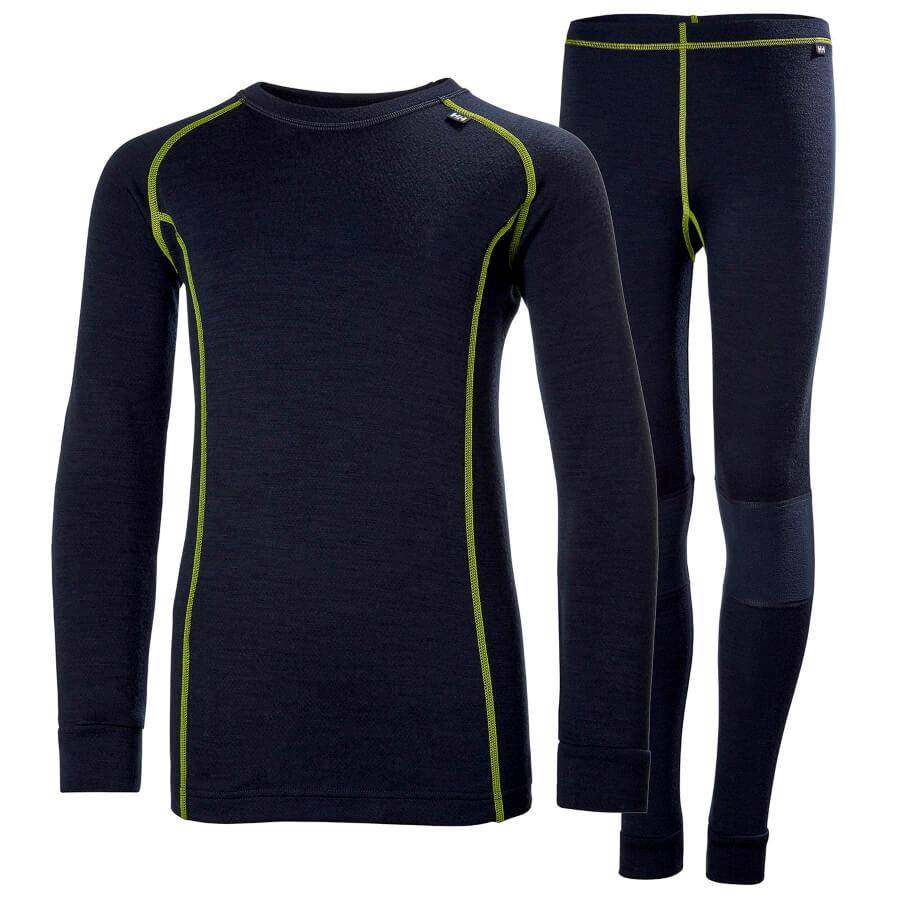 Helly Hansen Junior Lifa Merino Set Skiundertøj Børn - Navy / 128 cm / 8 år