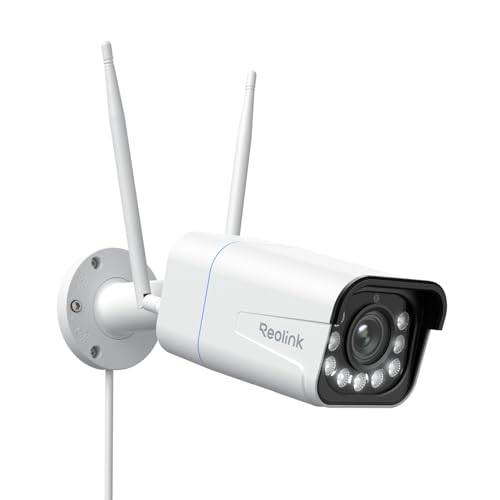Reolink 4K 8MP Wi-Fi 6 Überwachungskamera Aussen mit 5X Optischem Zoom, Reibungsloser Fernzugriff mit H.265-Aufzeichnung, Farbnachtsicht, Intelligente Erkennung, 2-Wege-Audio, IP67, RLC-811WA