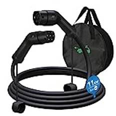 EV Typ 2 Laddningskabel 11KW 3-fas 16A EV Kabel Typ 2 till Typ 2 för Elfordon Typ 2 Elbil EV Laddningskabel 5M (Typ 2 16A 11KW)