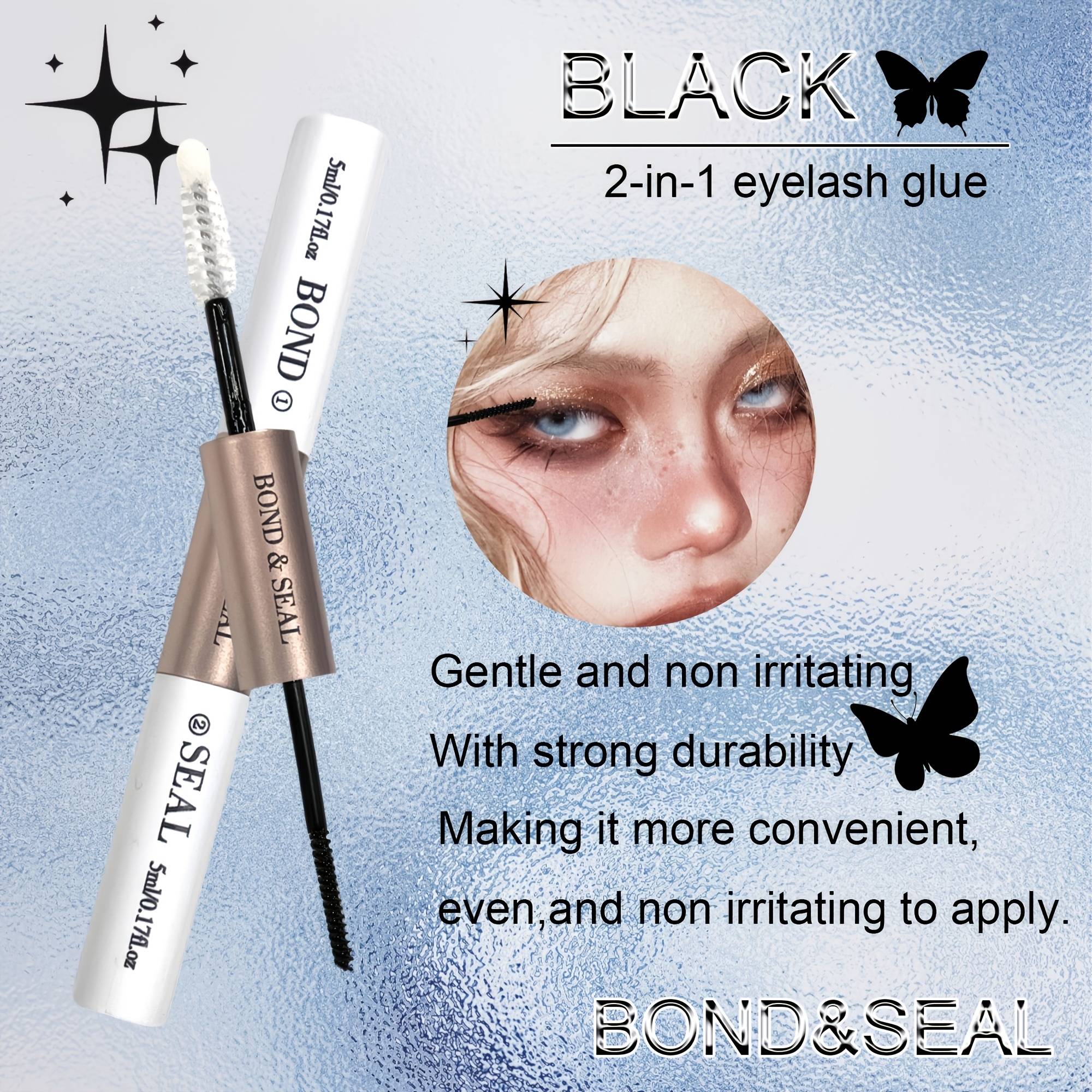 TEMU Eyelash And Seal Waterproof, Long-lasting, . Adhesive For False Eyelashes, Suitable For Eyelash Extensions On False And Natural Lashes. Latex-free. Use And Cosplay, Beginner-friendly