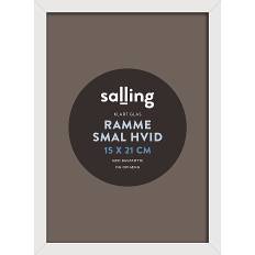 Hvid ramme m. glas - 15x21 cm
