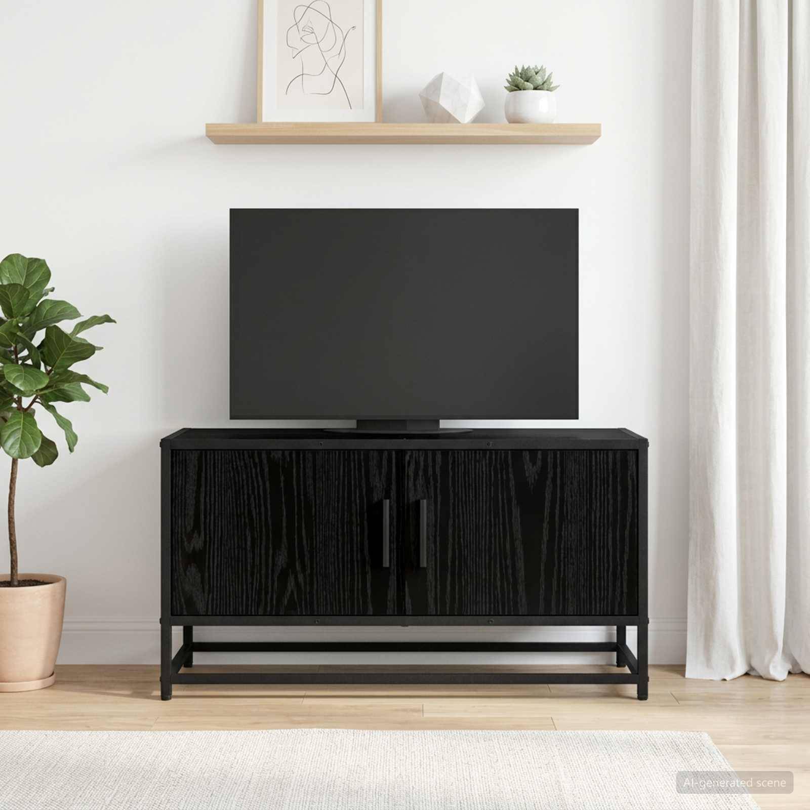 vidaXL TV-skab 80 x 34,5 x 40 cm Sort eg Konstrueret træ
