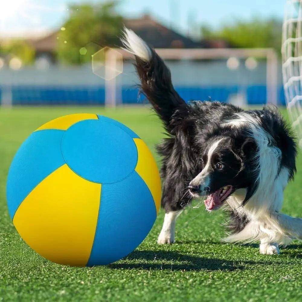 Repfri Hund Jätteleksaksboll Stor Betesboll Husdjursboll Hundsportboll Interaktiv Hundboll Motion gul