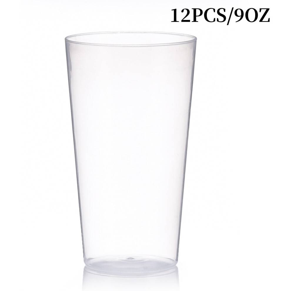 Trianu12 stk. klare plastikglas drikkekopper tåler opvaskemaskine, BPA-fri til indendørs og udendørs brug, 237 ml