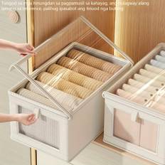 TEMU Cloth Storage Boxes With Lids, Visible Clothes Organizer, Reinforced Perimeter, Foldable Bins For Wardrobe Organization