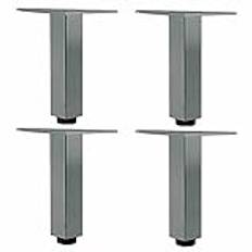 Bordsben Ben för möbler Ben för möbler 4X Justerbar höjd Fyrkantigt rör Ben Metall Bordsben Möbelstödfötter Aluminiumlegering Soffben(Grey,18cm/7.1in)