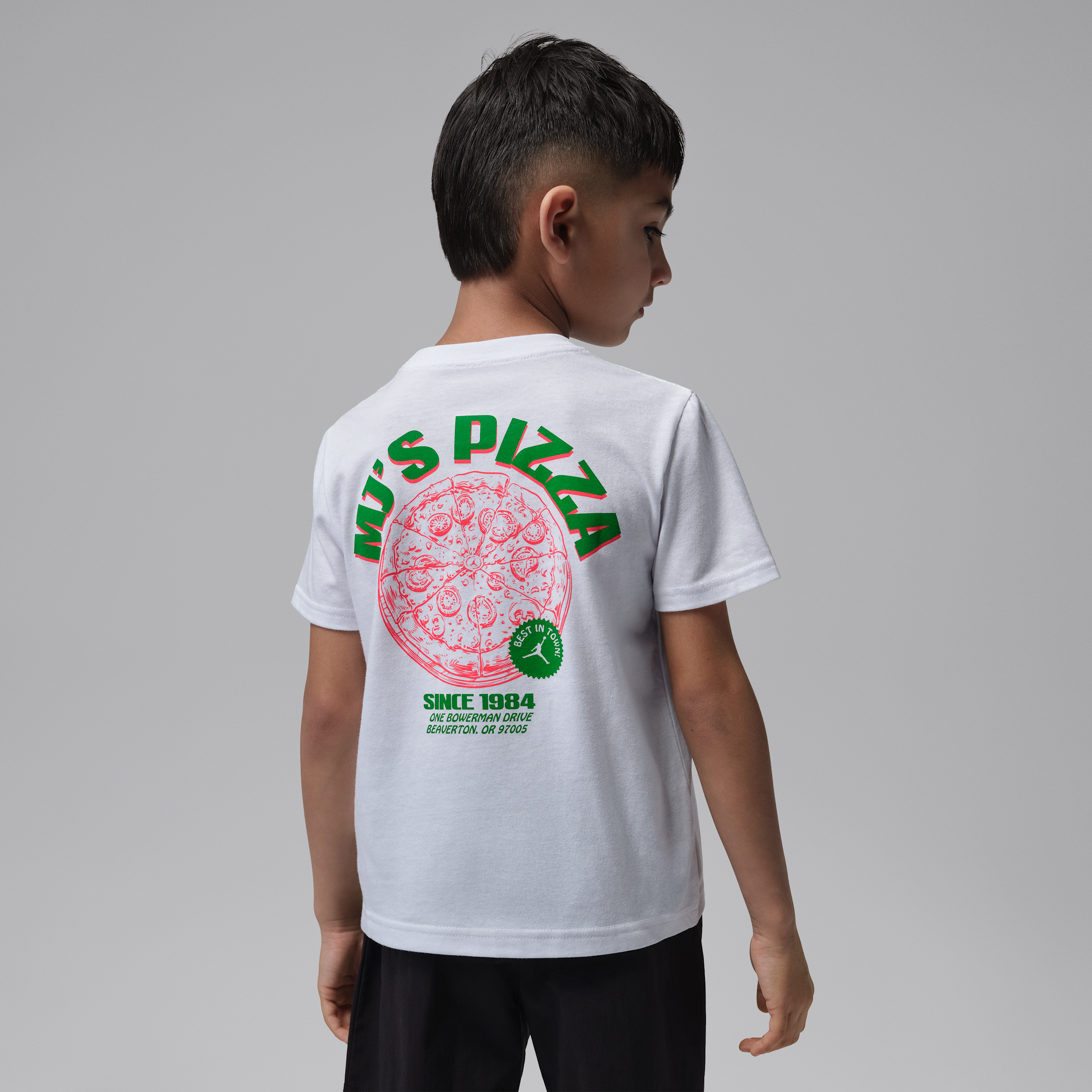 Jordan "MJ's Pizza"-T-shirt til mindre børn - hvid