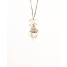CHANEL Coco Mark Pearl Shell and Rhinestone Necklace - Gold - 65 cm