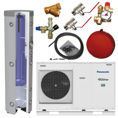 Panasonic 5 kW m/Multitank 180/100 L Varmepumpesæt