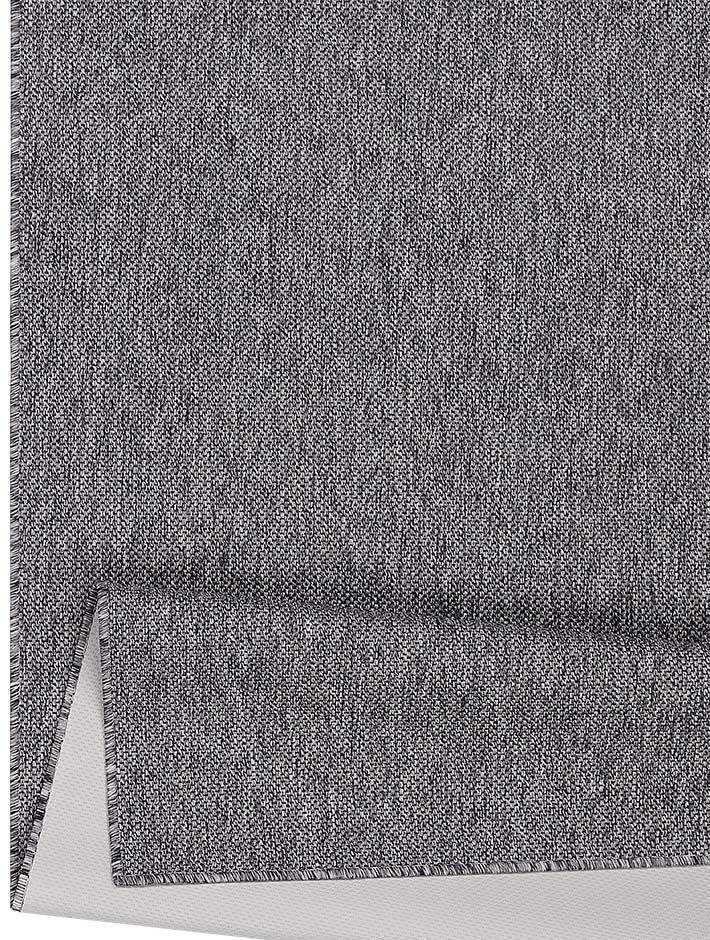 Flatvävd matta Vagabond - 80 x 350 cm - Grå - (Lättstädad, Utomhus) (80 x 350 cm)