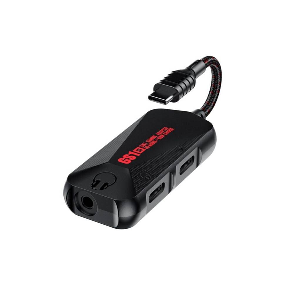 PLEXTONE GS1 Game Phone Sound Card 3 in 1 Mobile Game Sound Card with Charger Adapter USB-C Type-C to 3.5mm Charging