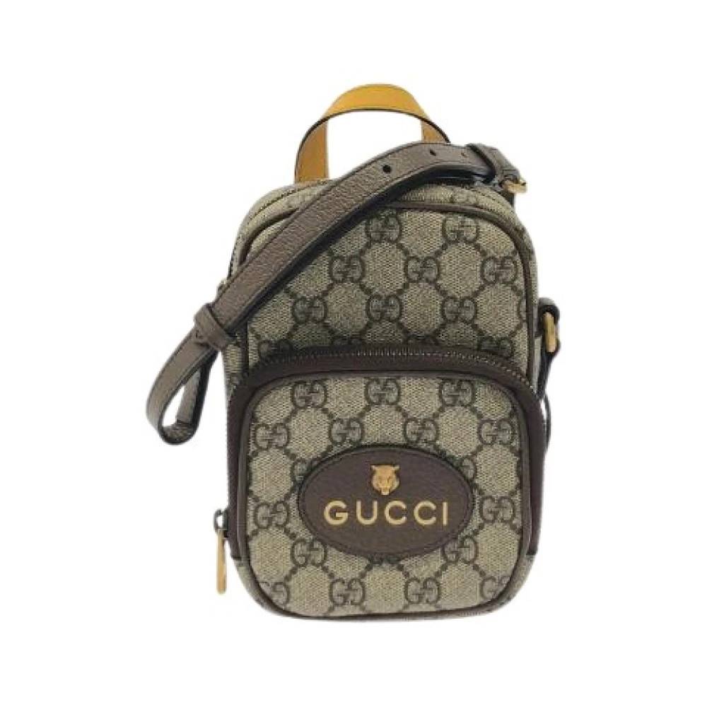 Gucci Vintage Pre-owned Neo Vintage GG Supreme Canvas Læder Skuldertaske - Vintage - Dame - Beige - ONE SIZE - Uld