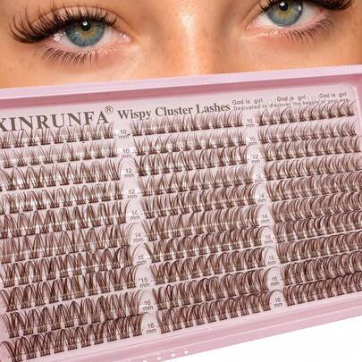 Bruna franskluster, naturliga för mjuk glamour, 300 st, wispy franskluster, ögonfranskluster för förlängning, C-kurva, individuella fransar, DIY frans