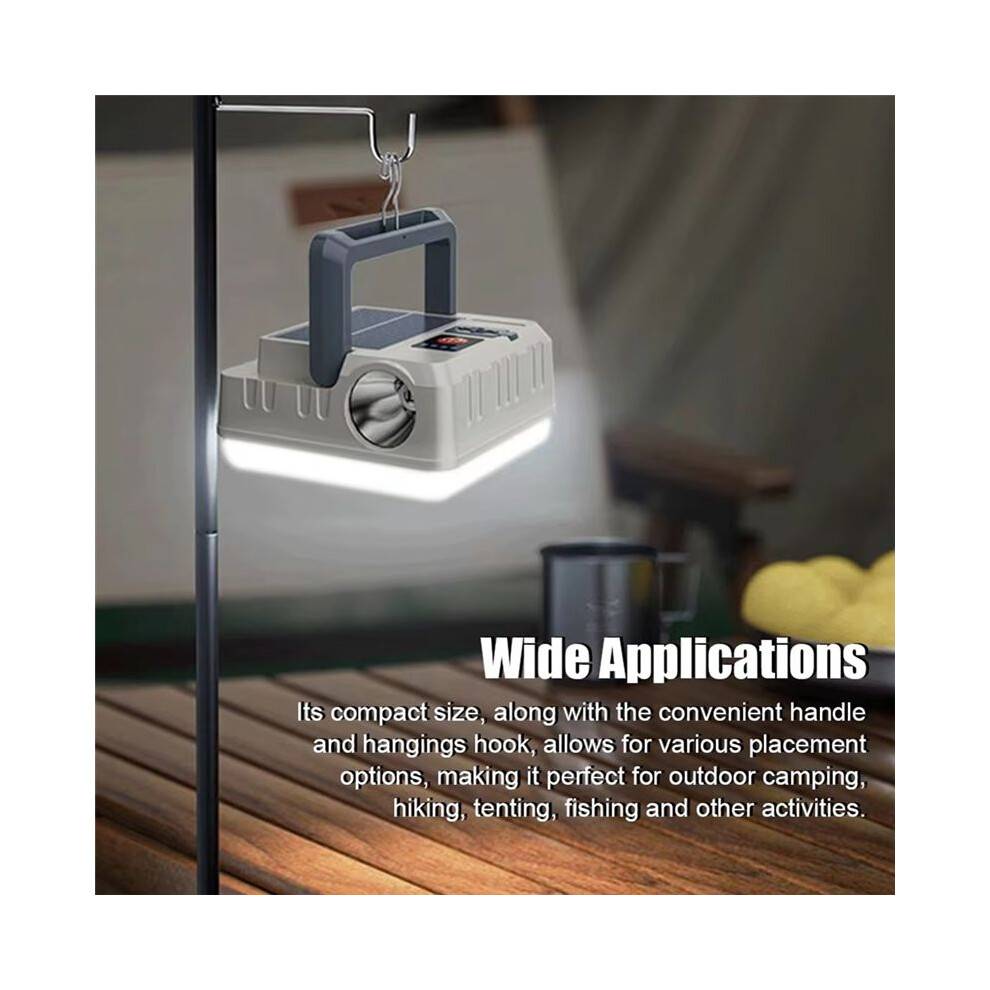 Portable Solar Camping Light Multifunctional Campsite Lantern Waterproof Flashlight Power Bank Functions