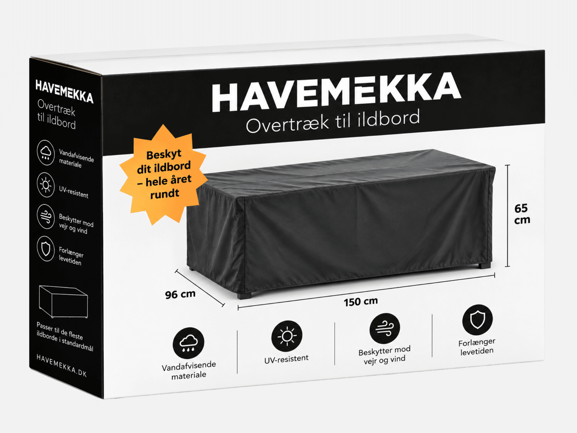 Havemøbelovertræk til Ildbord 96x150 cm.