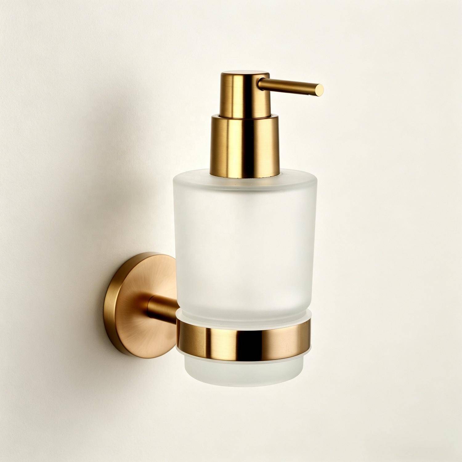 Metalique 55025B-RG Modern Tvåldispenser Väggmonterad Zinklegering Pump Hushåll Badrum Kök Hotell Skola Toalett rosa guld färg