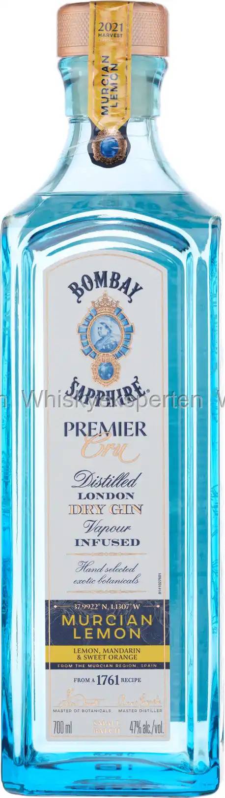 Bombay Sapphire Premier Cru Murcian Lemon 70 cl, 47%