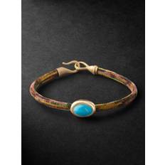 OLE LYNGGAARD COPENHAGEN - Life Gold, Turquoise and Cord Bracelet - Men - Gold - 20