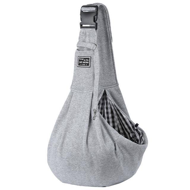 Adjustable Pet Dog Carrier Bag Outdoor Travel Puppy Single Shoulder Bags Dogs Comfort Sling Handbag Puppy Tote Pouch grå färg