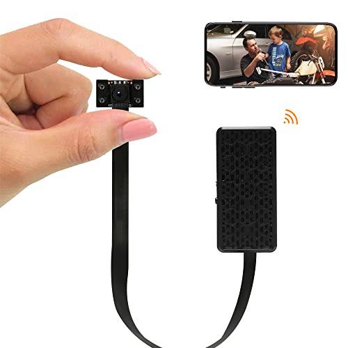 HiKam Minikamera WLAN 4K HD, 2 600 mAh batteri, liten övervakningskamera live överföring mobiltelefon app för inomhus IP WiFi hundkamera kompakt mikrokamera rörelsedetektor mörkerseende inspelning,