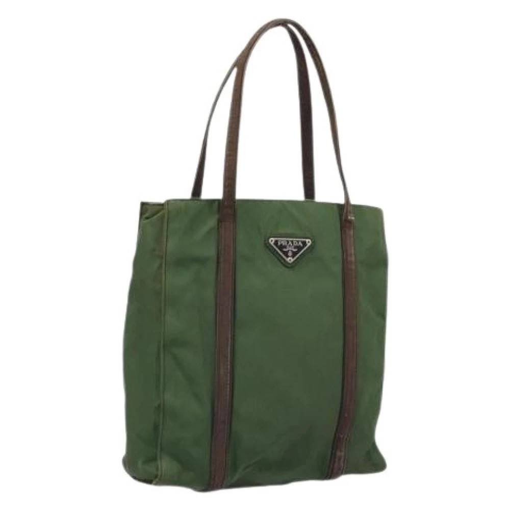 Prada Vintage Pre-owned Vintage Nylon Håndtaske - Vintage - Dame - Grøn - ONE SIZE - Nylon