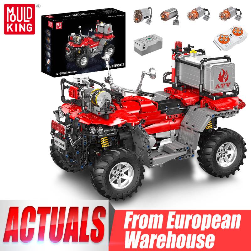 Mould King 23003 Technical Car Toys The RC ATV FireFighting Vehicle Building Block Assembly Motorcycle Set Kids Christmas Gift